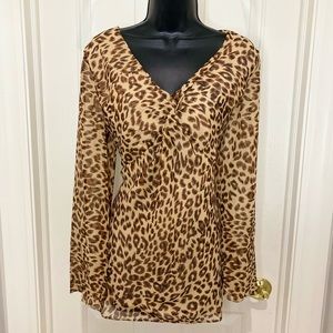 Hot in Hollywood's Southern California: Leopard Print Blouse with Flare Sleeves